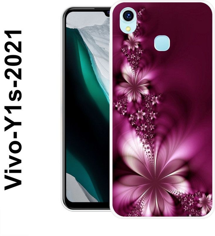 Sswastik Back Cover for Vivo Y1s 2021  (Purple, Silicon)