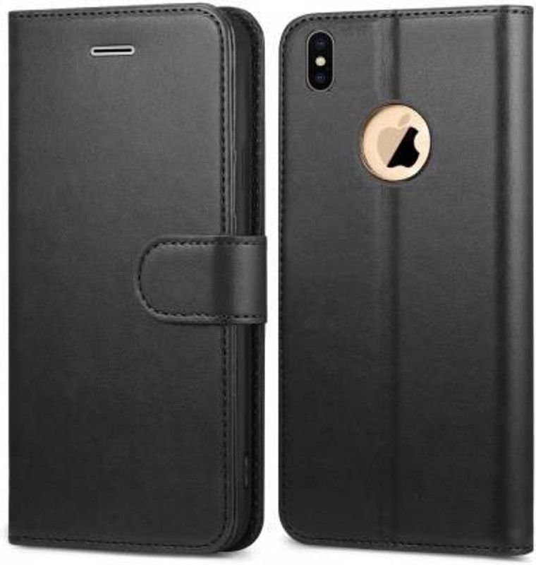 mobies Flip Cover for Apple iPhone X / Apple iPhone Xs IInner TPU Foldable Stand Wallet Card Slots  (Black, Dual Protection, Pack of: 1)