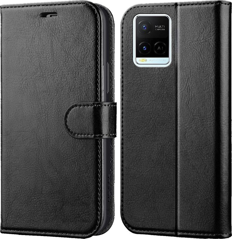 Unirock Wallet Case Cover for Vivo Y21  (Black, Dual Protection, Pack of: 1)