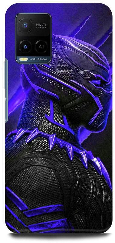 DIKRO Back Cover for Vivo Y21A, V2111, BLACK, PANTHER, WAKANDA, FOREVER, AVENGER  (Purple, Hard Case, Pack of: 1)
