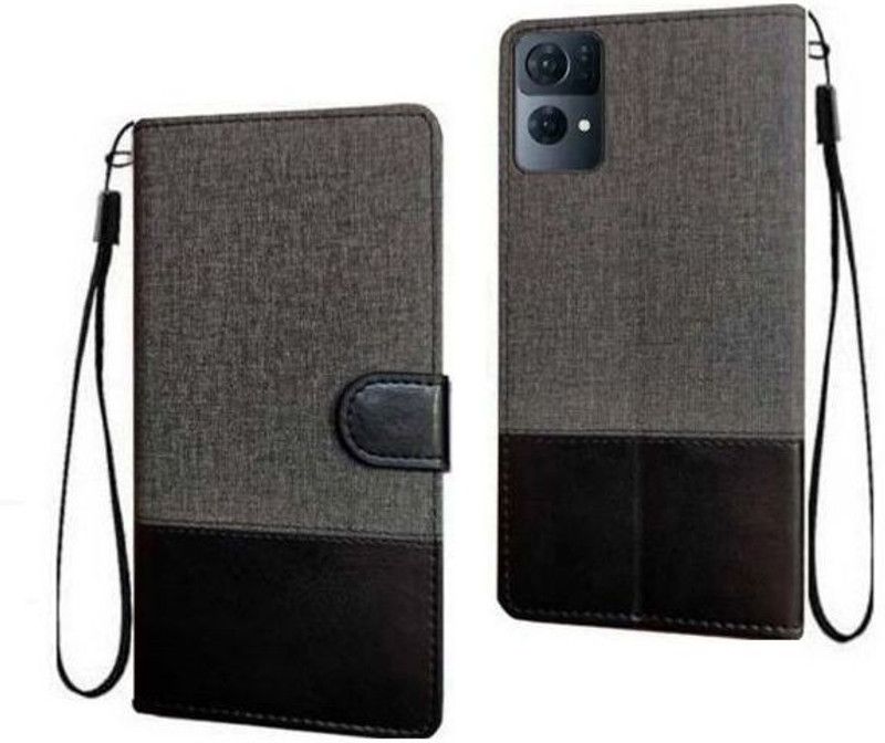 RharanxyN Flip Cover for OPPO Reno7 Pro 5G  (Black, Dual Protection, Pack of: 1)