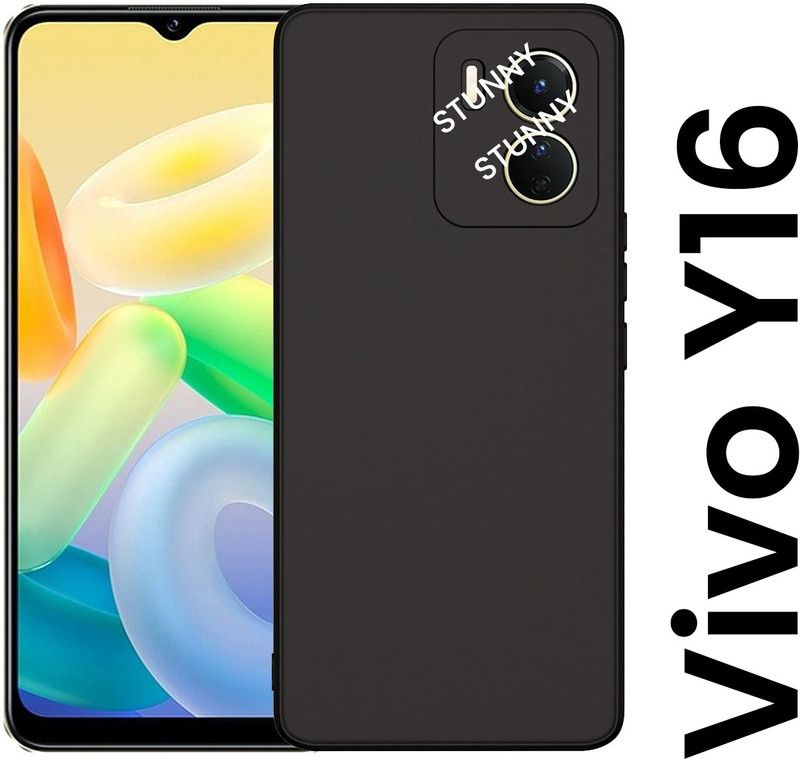 Stunny Pouch for VIVO Y16  (Black, Dual Protection, Silicon, Pack of: 1)