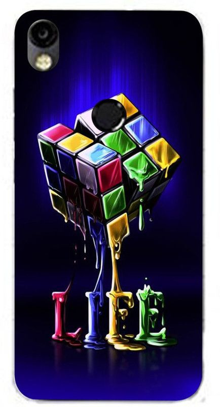 Golden Mask Back Cover for Tecno Camon In5 Multicolor Cubic  (Multicolor, Waterproof, Silicon, Pack of: 1)