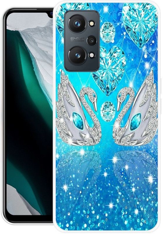 SIMAWAT Back Cover for Realme GT Neo 2  (Blue, Silver, Grip Case, Silicon, Pack of: 1)
