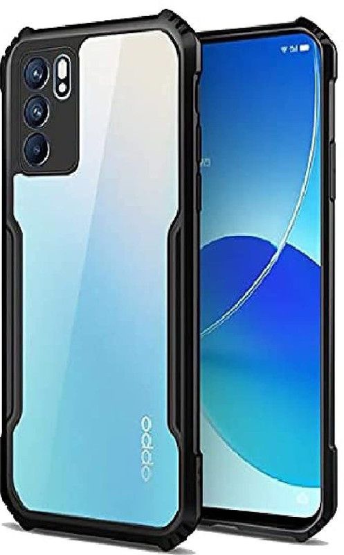 Zybux Back Cover for Oppo Reno 6, Clear Back Cover Case Mobile Cover for Oppo Reno 6  (Black, Shock Proof, Silicon, Pack of: 1)