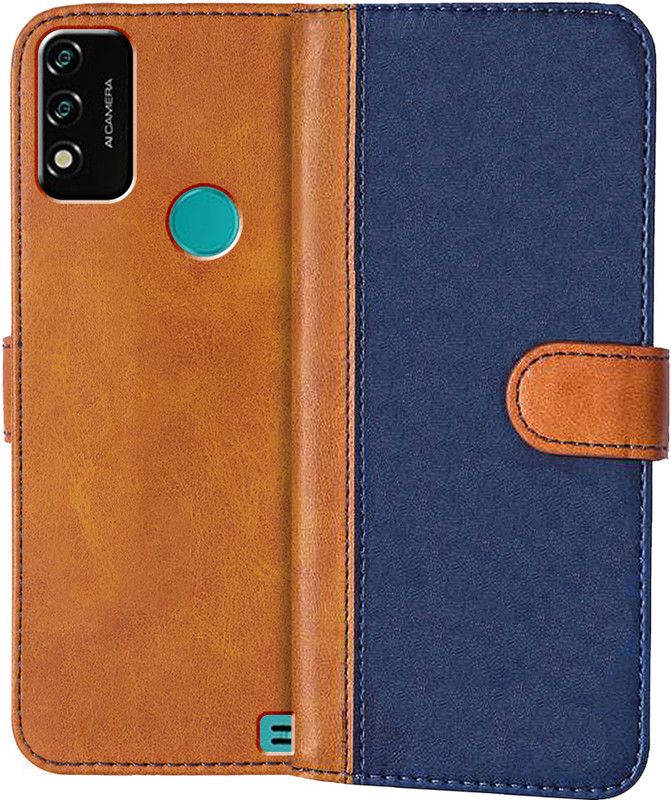 Knotyy Flip Cover for Micromax In 2b  (Blue, Brown, Dual Protection, Pack of: 1)