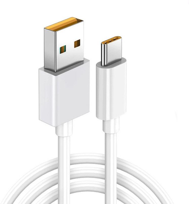 Accessories At Cost USB Type C Cable 1 m 5A/ 50W Super Vooc Charge, Data Sync Fast Charging Type-C Cable  (Compatible with Realme XT, XT 730G, X2, C12, 6 Pro, Realme Narzo 20A, Realme 7, 7 Pro, White, One Cable)