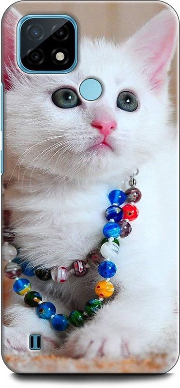 INDICRAFT Back Cover for Realme C21Y, RMX3261 CAT, CUTE CATE, LITTILE CAT, BLUE EYES CAT  (Multicolor, Dual Protection, Pack of: 1)