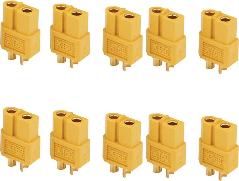 Futaba XT60 Male+ Female Bullet Connectors Plugs for RC Lipo Battery - 5 Pair ( 10 Pcs ) Cable Protector  (Multi Color)