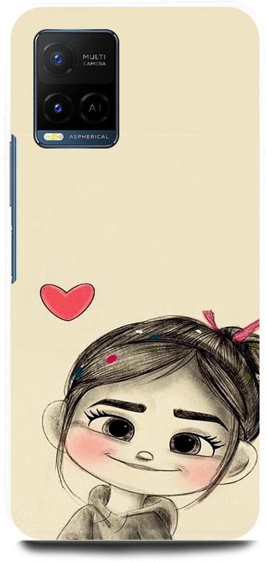 play fast Back Cover for Vivo Y33s, V2109 GIRL, CUTE, GIRL, LOVELY, GIRL, ANIME, LOVE  (Beige, Hard Case, Pack of: 1)