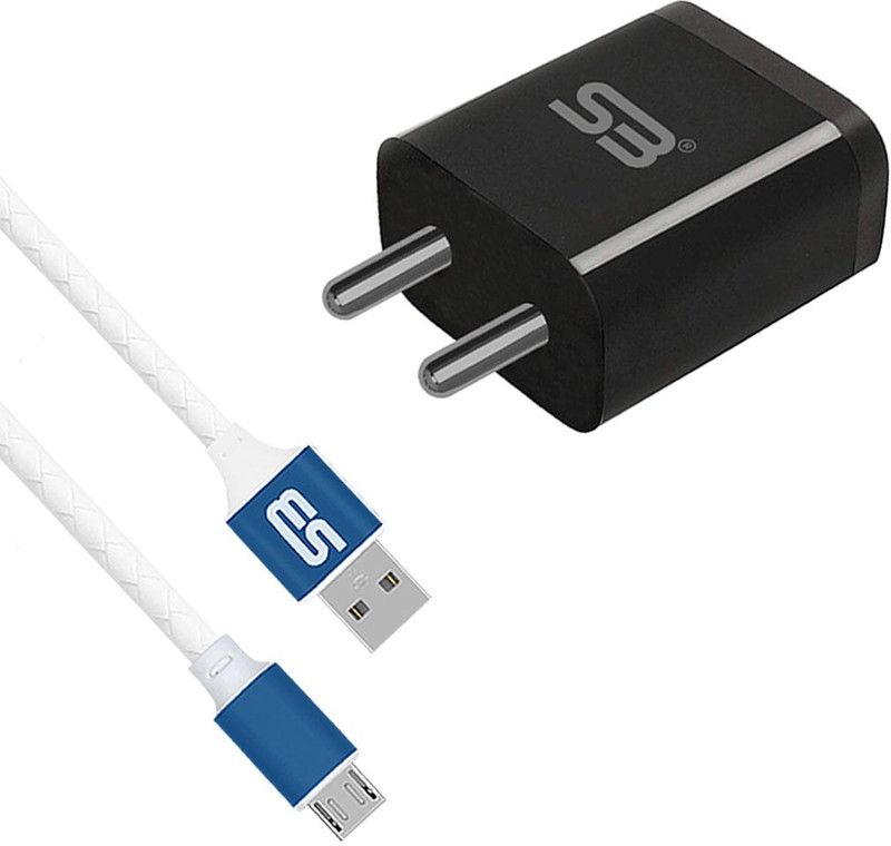 SB 12 W NA 3.4 A Mobile Wall Charger 12W with Micro USB Cable Charging Adapter Travel charger MIBLU-145 Charger with Detachable Cable  (Black, Cable Included)