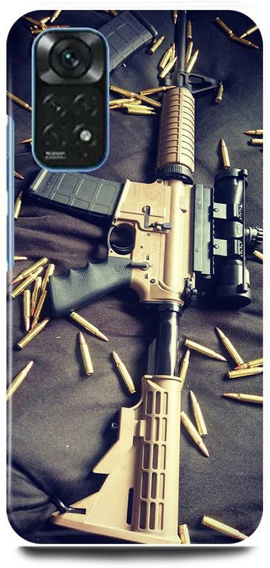 play fast Back Cover for Redmi Note 11S GUN, RIFFLE, M416, BULLETS, BANDOOK  (Grey, Hard Case, Pack of: 1)