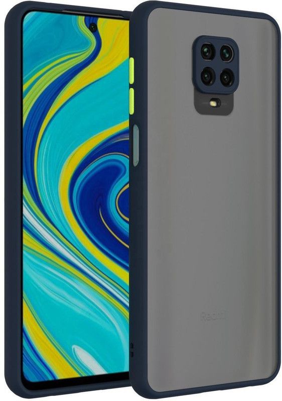 FlareHUB Back Cover for Mi Redmi Note 9 Pro Max (Blue Shockproof Smoke matte finish Back case cover)  (Blue, Cases with Holder, Pack of: 2)