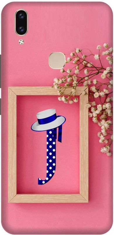 KARJUN Back Cover for Vivo V9, J letter, Pink Multicolour Printed  (Multicolor, Hard Case, Pack of: 1)