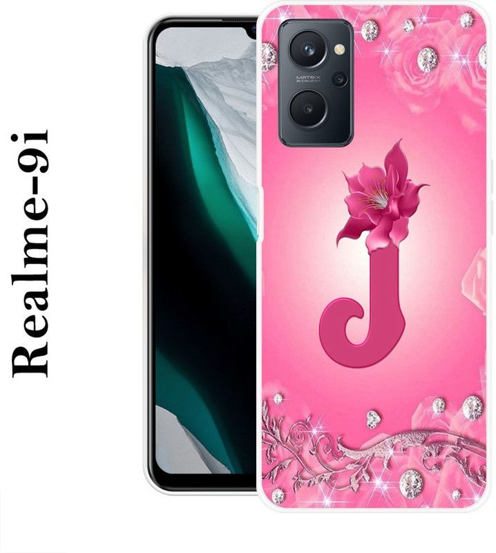 SHIVKUDI Back Cover for Realme 9i  (Pink, White, Grip Case, Silicon)