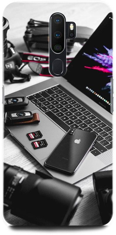 ORBIQE Back Cover for OPPO A9 2020 CPH1937 LAPTOP, IPHONE, CAMERA, KEY  (Multicolor, Hard Case, Pack of: 1)