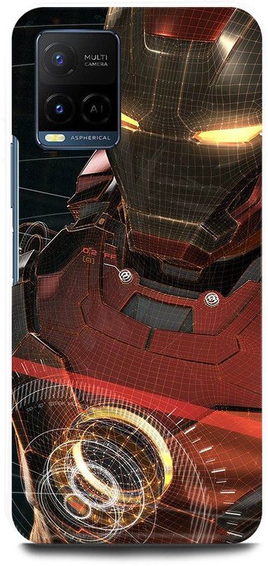 DIKRO Back Cover for Vivo Y33T, V2146, IRON, MAN, MASK, AVENGER, AVENGERS  (Red, Hard Case, Pack of: 1)