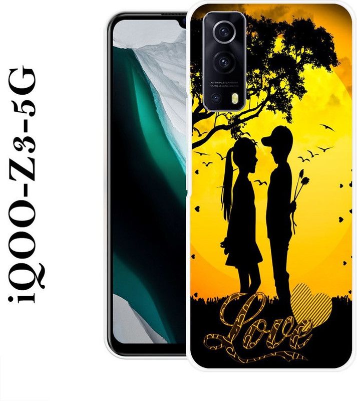 KLC Back Cover for IQOO Z3 5G  (Black, Yellow, Grip Case, Silicon)