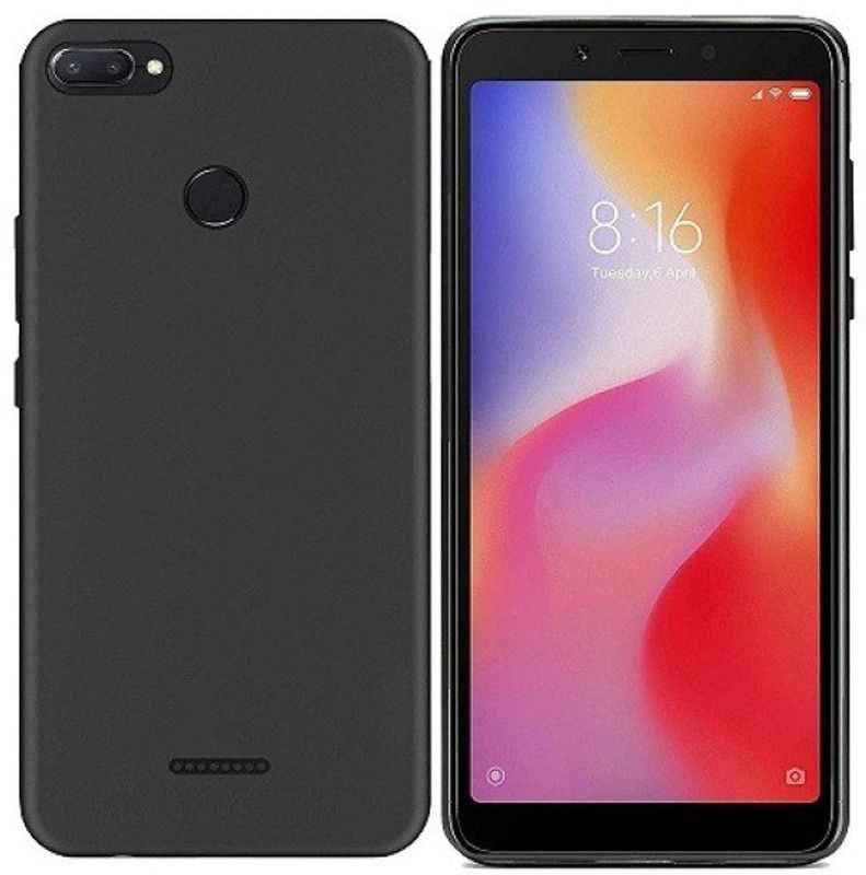 srskt case Back Cover for Mi Redmi 6, Mi Redmi 6  (Black, Matte Finish, Pack of: 1)