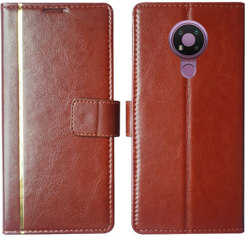 Dhar Flips Flip Cover for Nokia 3.4 in High Quality  (Brown, Pack of: 1)