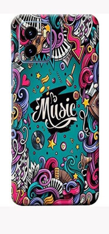 BUGGU Music Graffity For Vivo Y 01 Back Skin, Music Graffity, VIVO Y 01 Mobile Skin  (Music Graffity Skin With High Matte Finish.)