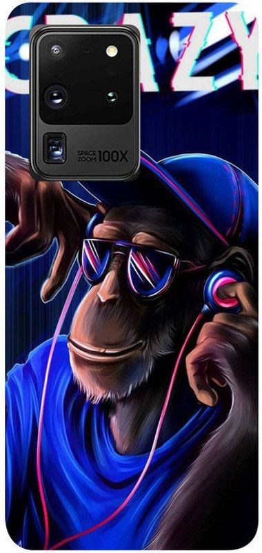 Golden Mask Back Cover for Samsung Galaxy S20 Ultra DJ Monkey  (Multicolor, Waterproof, Silicon)