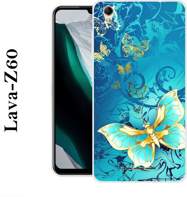 SHIVKUDI Back Cover for Lava Z60  (Blue, Grip Case, Silicon)