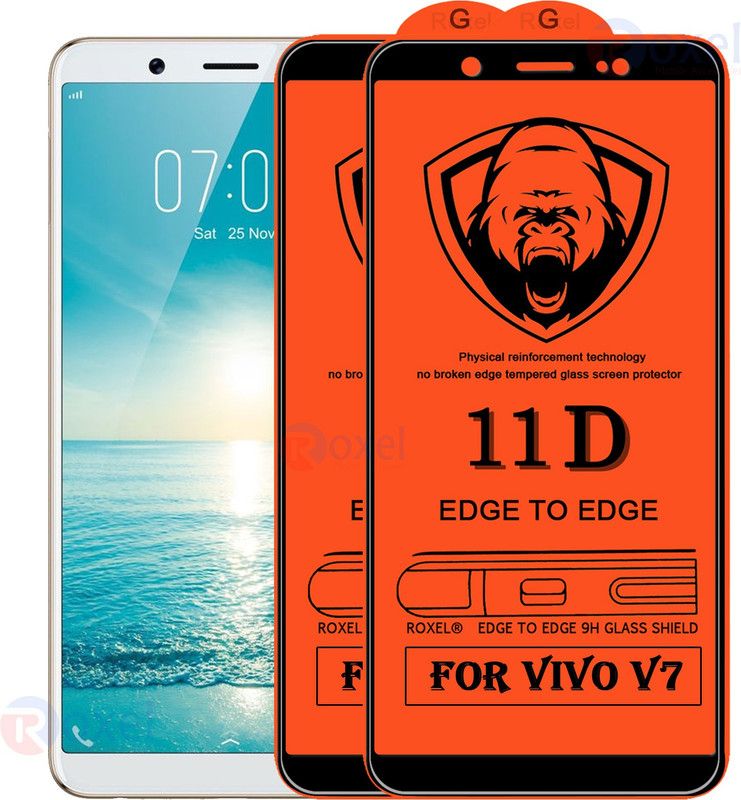 SoftTech Edge To Edge Tempered Glass for VIVO V7  (Pack of 2)