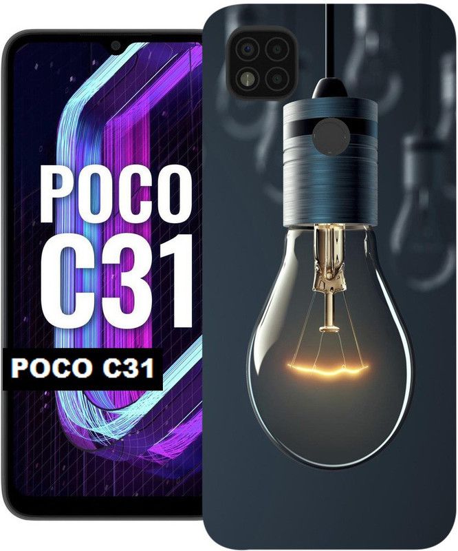mitzvah Back Cover for POCO C31  (Blue, Dual Protection, Silicon, Pack of: 1)