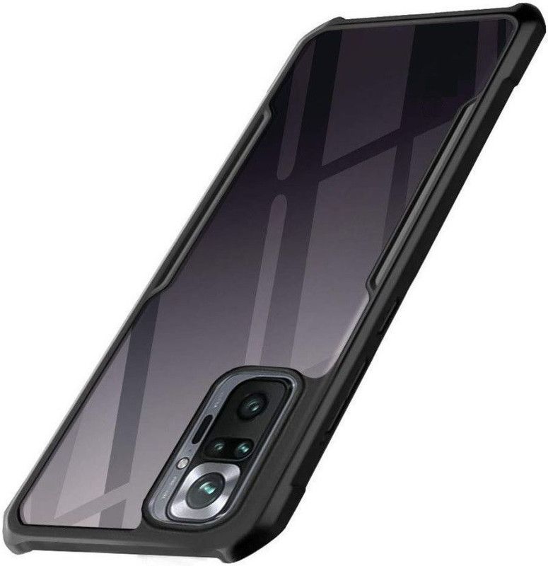 Phone Back Cover Flip Cover for Xiaomi Redmi Note 10 Pro Max  (Black, Transparent, Grip Case, Pack of: 1)