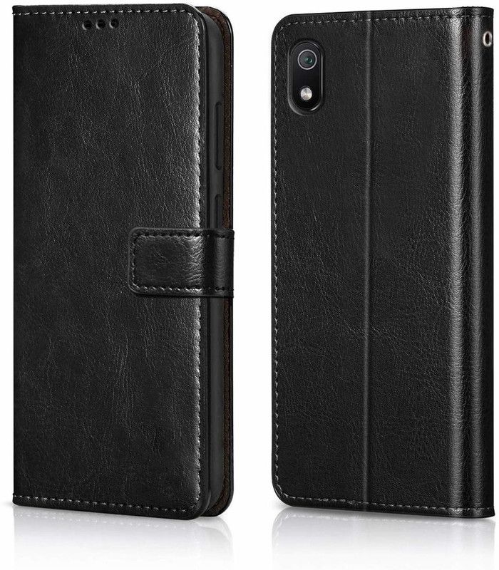HyBEX Flip Cover for Mi Redmi 7A  (Black)