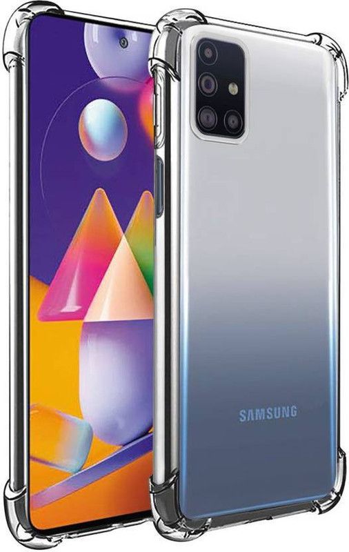 WORFOX Book Cover for Samsung M31s  (Transparent, Grip Case, Silicon, Pack of: 1)