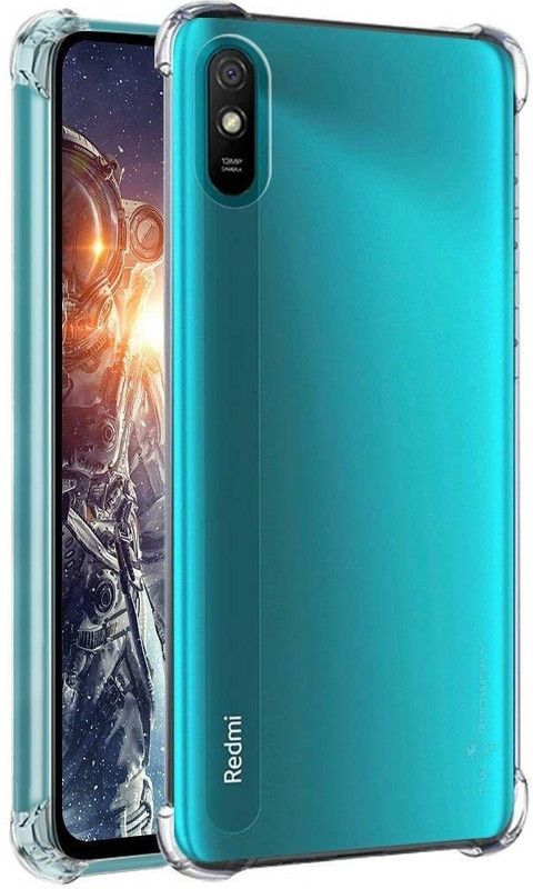 VDAT Back Cover for Redmi 9A  (Transparent, Shock Proof, Silicon, Pack of: 1)
