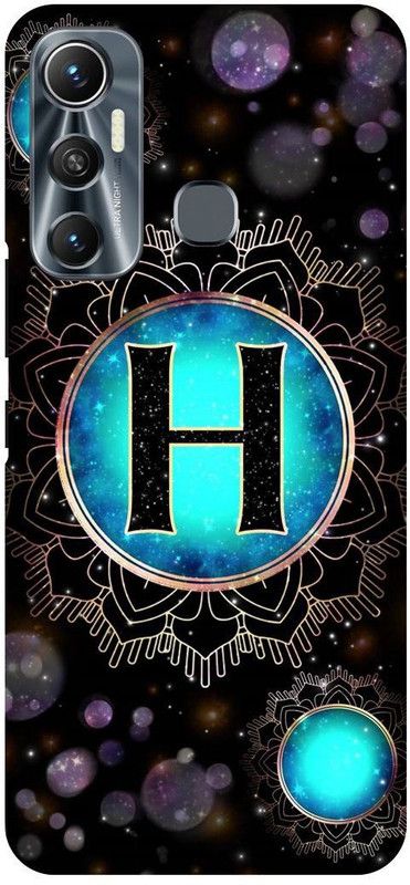 FIKORA Back Cover for Infinix Hot 11, X662, H, NAME, LETTER, ALPHABET  (Blue, Hard Case, Pack of: 1)