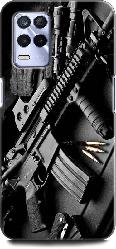 KEYCENT Back Cover for Realme 9 5G, RMX3388 GUN, PISTOL, ARMY, REVOLVER, MILITARY, AMMO, M4A1, PUBG  (Multicolor, Shock Proof, Pack of: 1)