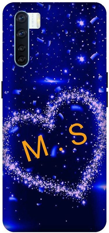 3D U PRINT Back Cover for OPPO F15 ,CPH2001 , MS, M LOVES S, NAME, LETTER, ALPHABET, MS LOVE  (Blue, Waterproof, Pack of: 1)