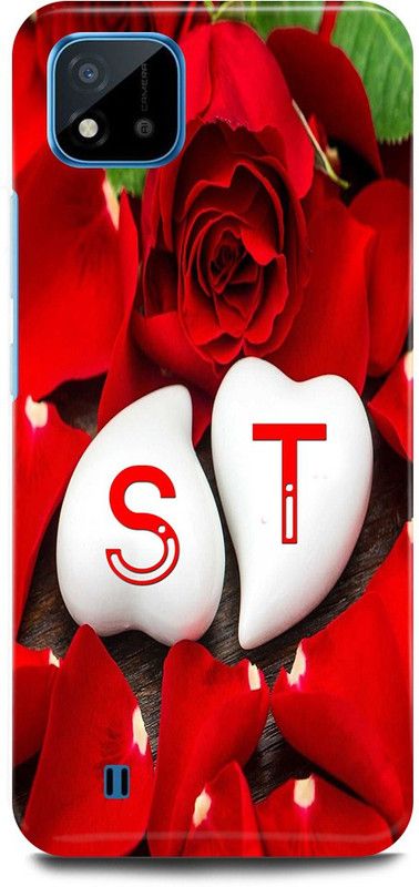 JUGGA Back Cover for Realme C20, RMX3063, S LOVES T NAME,S NAME, T LETTER, ALPHABET,S LOVE T NAME  (Red, Hard Case, Pack of: 1)