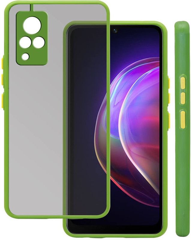 KANDIX Back Cover for VIVO V21  (Green, Silicon)