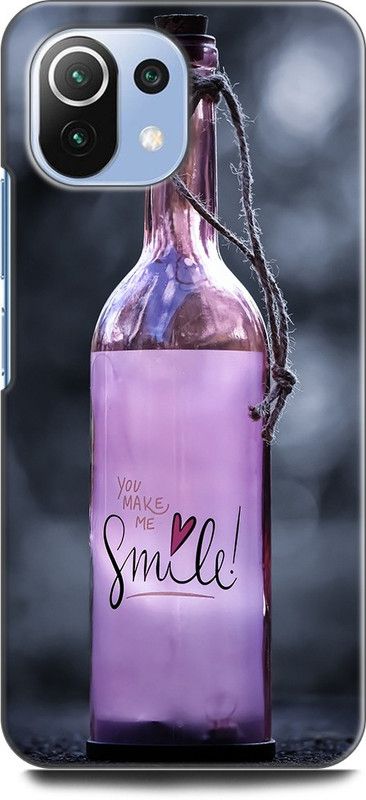 WallCraft Back Cover for Mi 11 Lite ALONE, SMILE, NATURE, BEAUTIFUL, BOTTLE  (Multicolor, Dual Protection, Pack of: 1)