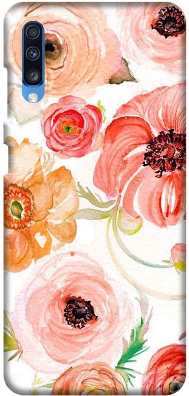 PNBEE Back Cover for Samsung Galaxy A70 (SM-A705F) -Flower Painting Printed Back Case Cover  (Multicolor, Hard Case, Pack of: 1)
