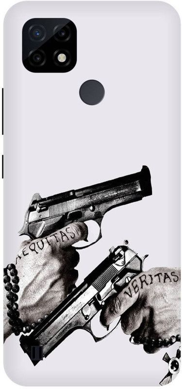 Bluvver Back Cover for Realme C21Y, RMX3261 , RMX3263, Printed Pistol Gun Back Cover  (Multicolor, Hard Case, Pack of: 1)