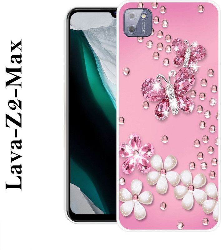 PALWALE BALAJI Back Cover for Lava Z2 Max  (Pink, White, Grip Case, Silicon)