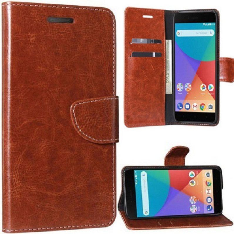 Nuvak Flip Cover for VIVO Y55L  (Brown, Dual Protection, Pack of: 1)