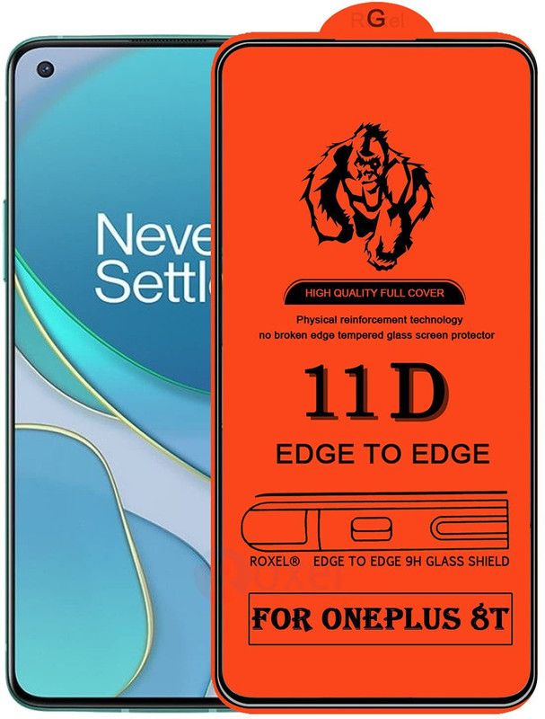9H Edge To Edge Tempered Glass for Oneplus 8T(Premium_11D)  (Pack of 1)