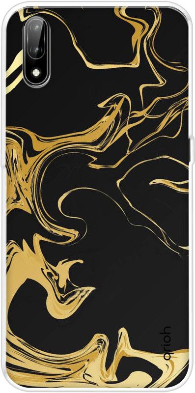 QRIOH Back Cover for LG W11  (Black, Yellow, Grip Case, Silicon, Pack of: 1)