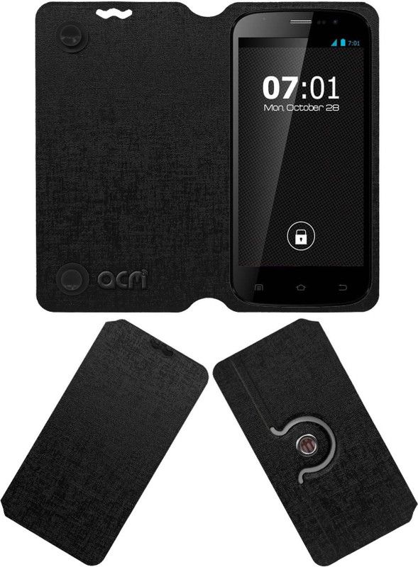 ACM Flip Cover for Zen Ultraphone 701  (Black, Cases with Holder)