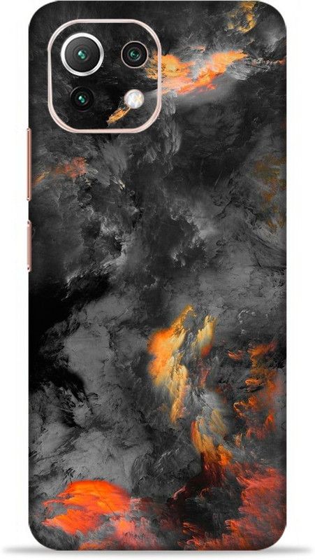 OggyBaba Xiaomi 11 Lite NE, Skin Guard, An Elegant Mobile Skin  (Black Clouds Multicolor Skin With Ultra Matte Finish)