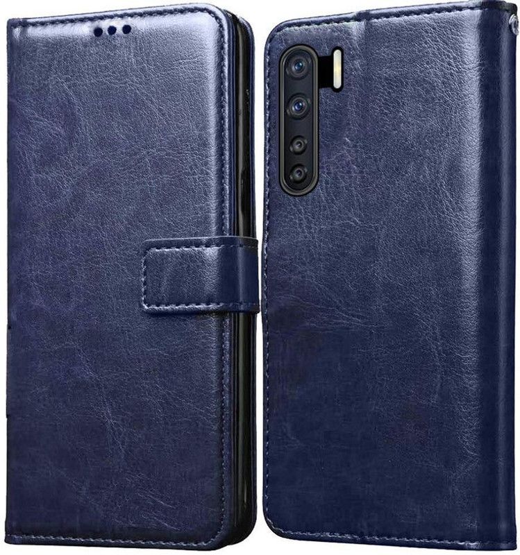 WOW Imagine Flip Cover for Oppo F15  (Blue, Pack of: 1)