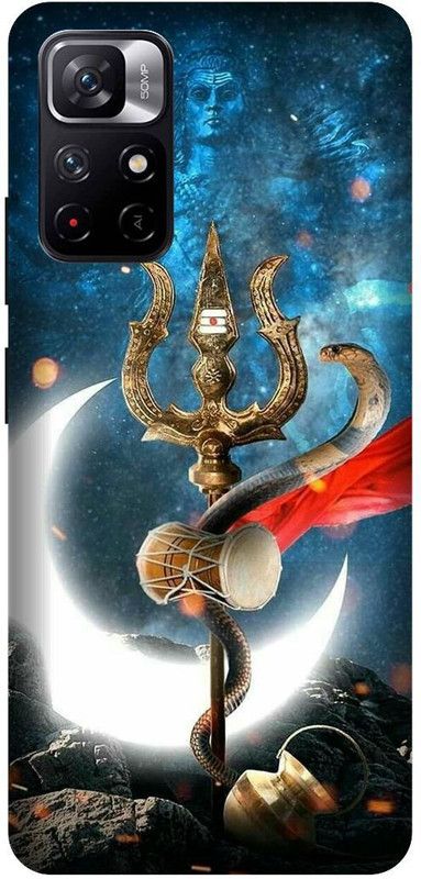 Yoprint Back Cover for Redmi Note 11t 5G Trishool, Mahadev Printed cover  (Multicolor, Hard Case, Pack of: 1)