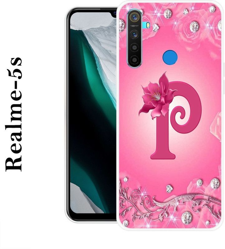 INDIALAND Back Cover for Realme 5s  (Pink, Grip Case, Silicon)
